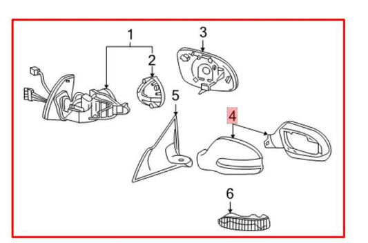 2006-09 Mercedes-Benz CLK 350 Driver LH Side Rear View Mirror 209-810-03-76 OEM - Alshned Auto Parts