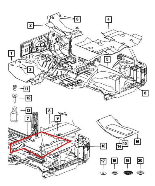 15-18 Jeep Wrangler Sahara Rear Trunk Subwoofer Carpet Floor Mat 6RX80DX9AA OEM - Alshned Auto Parts