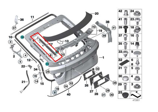 15-16 BMW 435i Gran Coupe xDrive Rear Right Liftgate Shock Strut 51247330628 OEM - Alshned Auto Parts