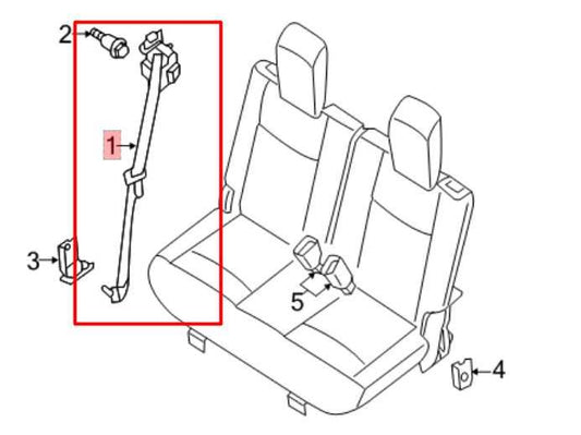 14-20 Nissan Pathfinder SV Rear RH Side 3rd Row Seat Belt Retractor 89844-9PM0B - Alshned Auto Parts