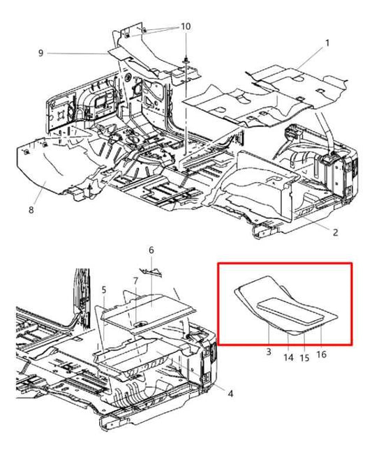13-18 Jeep Wrangler Unlimited Sport 3.6L Rear Trunk Floor Carpet Mat 1PU171X9AC - Alshned Auto Parts