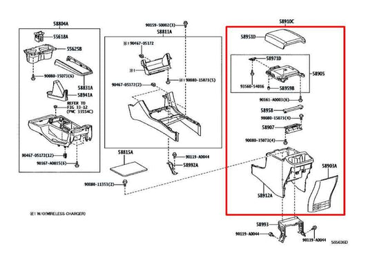 2015-19 Toyota Tacoma Rear Center Console Storage Compartment Box Armrest *ReaD* - Alshned Auto Parts