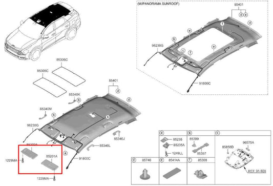 2023-25 Kia Sportage Hybrid EX Front Right and Left Side Sun Visor Set w/ Mirror - Alshned Auto Parts