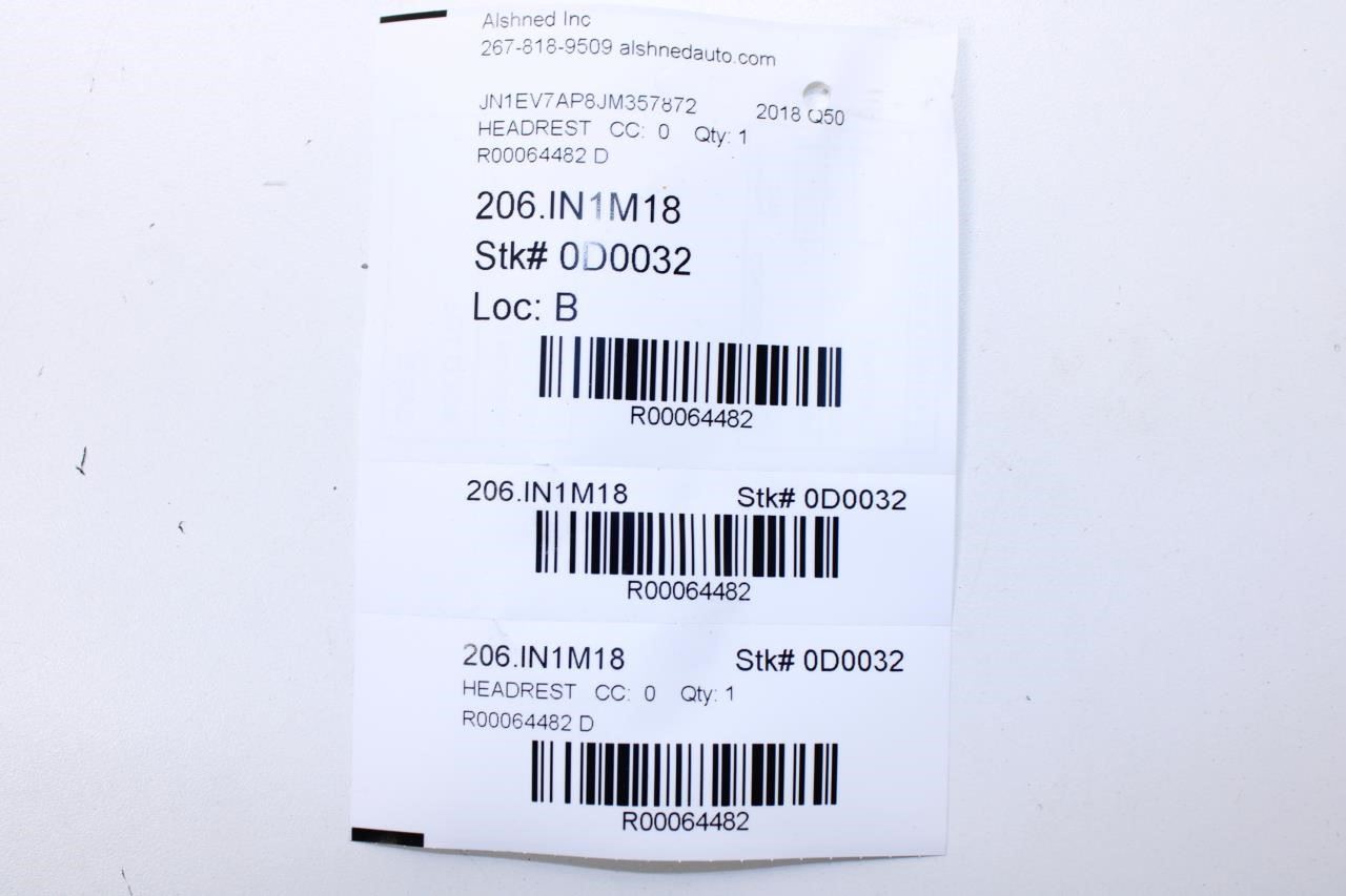 14-21 Infiniti Q50 Luxe RWD Front RH and LH Side Seat Headrest Pair 86400-4HA1A - Alshned Auto Parts