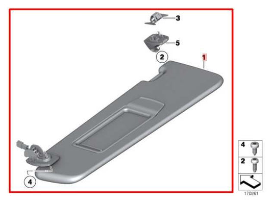 10-15 BMW 750Li xDrive Front Right and Left Side Sun Visor w/ Illuminated Mirror - Alshned Auto Parts