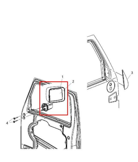 2011-2013 Jeep Wrangler Sahara 3.6L RWD Passenger Right Side Rear View Mirror - Alshned Auto Parts