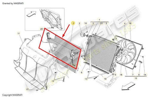 14-20 Maserati Ghibli 3.0L V6 Engine Secondary Water Coolant Radiator 670009821 - Alshned Auto Parts