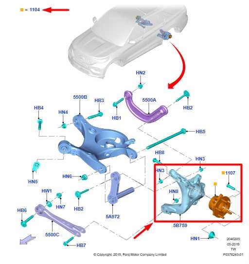 2020-2025 Ford Explorer AWD Rear Left Side Spindle Knuckle Hub LB5C-5B759-AB OEM - Alshned Auto Parts