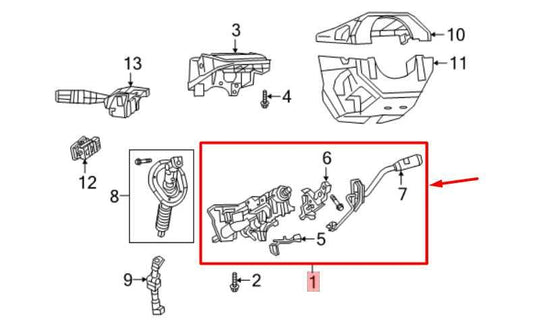 2014-2024 Ram 2500 3500 6.4L Steering Column Assembly 05057321AB OEM - Alshned Auto Parts