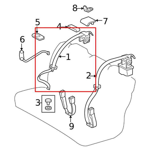 2007-11 Toyota Camry LE 2.5L Rear Left or Right Side 2nd Row Seat Belt Retractor - Alshned Auto Parts