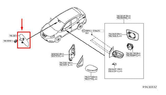 2013-2023 Nissan Murano Platinum Interior Inside Rear View Mirror 96321-3WV0A - Alshned Auto Parts