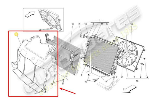 14-17 Maserati Ghibli 3.0L FR Radiator Air Guide Deflector Intake Duct 670004142 - Alshned Auto Parts