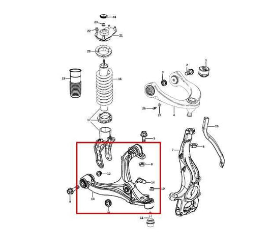 2011-2015 Jeep Grand Cherokee Limited 4WD Front Left Lower Control Arm 5168159AB - Alshned Auto Parts