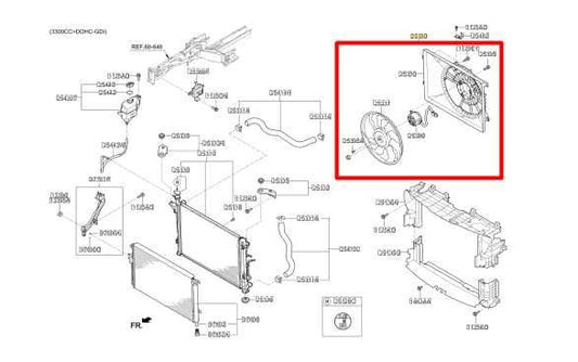 2015-20 Kia Sorento LX 3.3L Left Side Radiator Cooling Fan Motor Assy 25304C6710 - Alshned Auto Parts