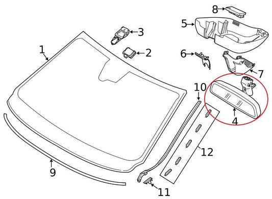 2015-2016 Volvo S60 T5 Premier Interior Inside Rear View Mirror 31402729 OEM - Alshned Auto Parts