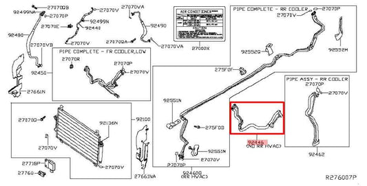 2017-2020 Infiniti QX60 3.5L FWD AC Air Condenser To Tank Pipe Line Tube Hose - Alshned Auto Parts