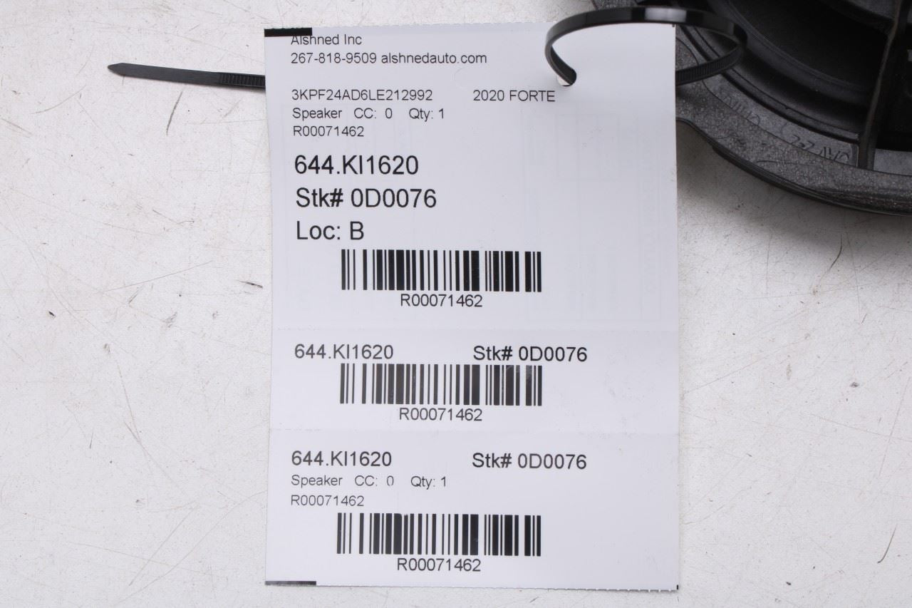2019-2024 KIA Forte LXS Rear Left Driver Side Door Audio Speaker 96330-M6000 OEM - Alshned Auto Parts