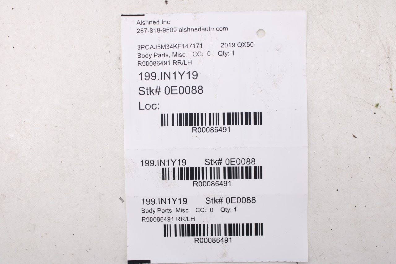 2019-2025 Infiniti QX50 Essential Rear Left Door Glass Run Channel Trim Belt Set - Alshned Auto Parts
