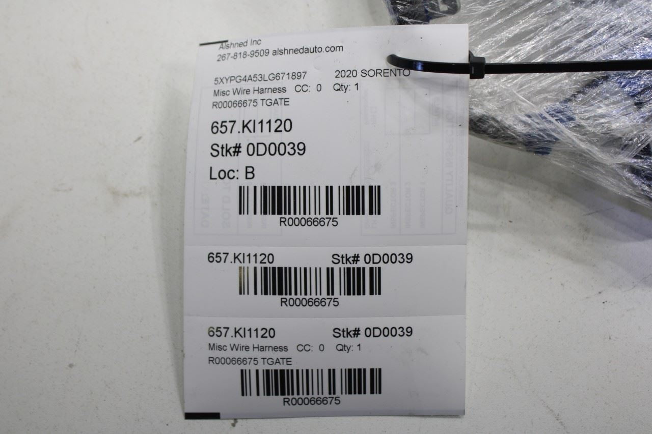 2019-2020 Kia Sorento LX Tailgate Liftgate Back Door Wiring Harness 91685-C6010 - Alshned Auto Parts