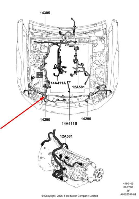 2010 Ford Mustang Conv V6 4.0L Under Hood Engine Bay Wire Harness AR3Z-14290-AB - Alshned Auto Parts
