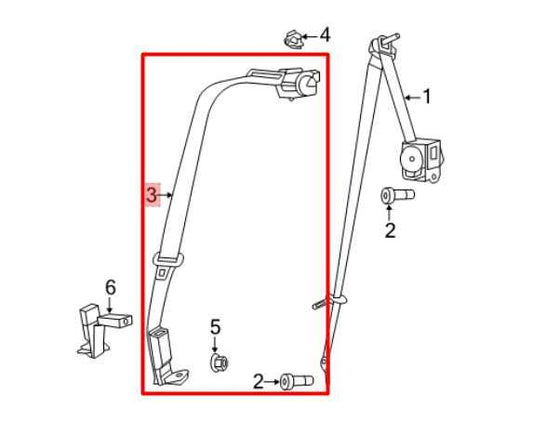 2019-23 Dodge Charger GT Rear Center 2nd Row Seat Belt Retractor w/ Belt Buckle - Alshned Auto Parts