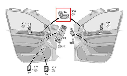 12-15 Mercedes-Benz ML350 Front Left Side Door Seat Adjustment Switch w/ Memory - Alshned Auto Parts
