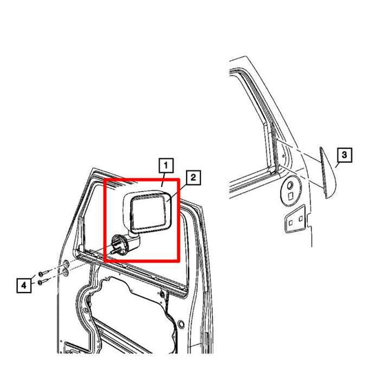 2011-2013 Jeep Wrangler Sahara Driver Left Side Rear View Mirror 5182175AA OEM - Alshned Auto Parts