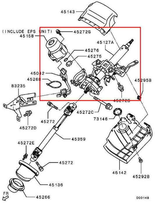2015-25 Mitsubishi Outlander Sport SE 2.0L 4WD Steering Column Assembly 4405A226 - Alshned Auto Parts