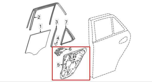 12-15 Mercedes-Benz ML350 RR RH Door Window Regulator w/ Carrier Plate and Motor - Alshned Auto Parts