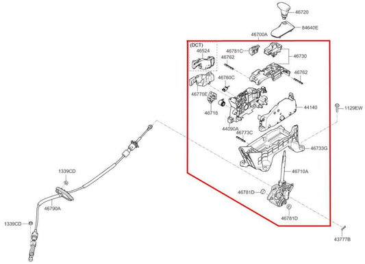 2016-20 Kia Optima LX 2.4L Automatic Transmission Gear Shifter Lever 46700-D4200 - Alshned Auto Parts