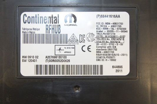 2020-2022 Dodge Charger GT AWD Keyless Entry Hub Receiver Module 68441616AA OEM - Alshned Auto Parts