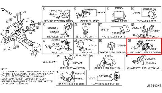 2014-2018 Infiniti Q50 Premium 3.0L RWD Steering Wheel Clock Spring w/ Cable - Alshned Auto Parts