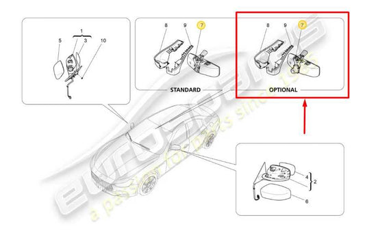 2014-2020 Maserati Ghibli Interior Inside Rear View Mirror 675000544 OEM - Alshned Auto Parts