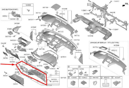 2021-23 Hyundai Santa Fe Dash Right Side Lower Trim Cover Panel 84760-S2AA0-NNB - Alshned Auto Parts