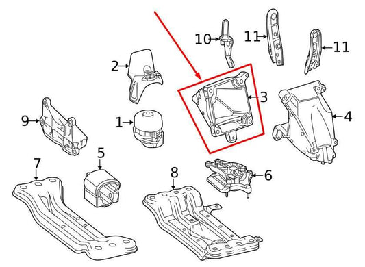 2012-16 Mercedes-Benz E350 Sport 4Matic 3.5L AWD Right Side Engine Mount Bracket - Alshned Auto Parts