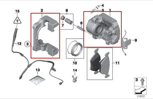 2007-2018 BMW X5 xDrive35i Front Left Driver Side Brake Disc Caliper 34116776783 - Alshned Auto Parts