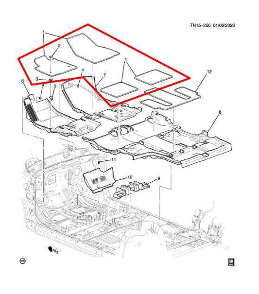 2017-19 GMC Acadia SLT-1 Right and Left Interior Carpet Floor Mats Set 84469369 - Alshned Auto Parts