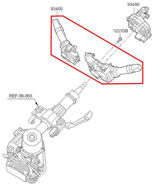 11-17 Hyundai Veloster Turbo 1.6L Steering Column Light Turn Signal Wiper Switch - Alshned Auto Parts