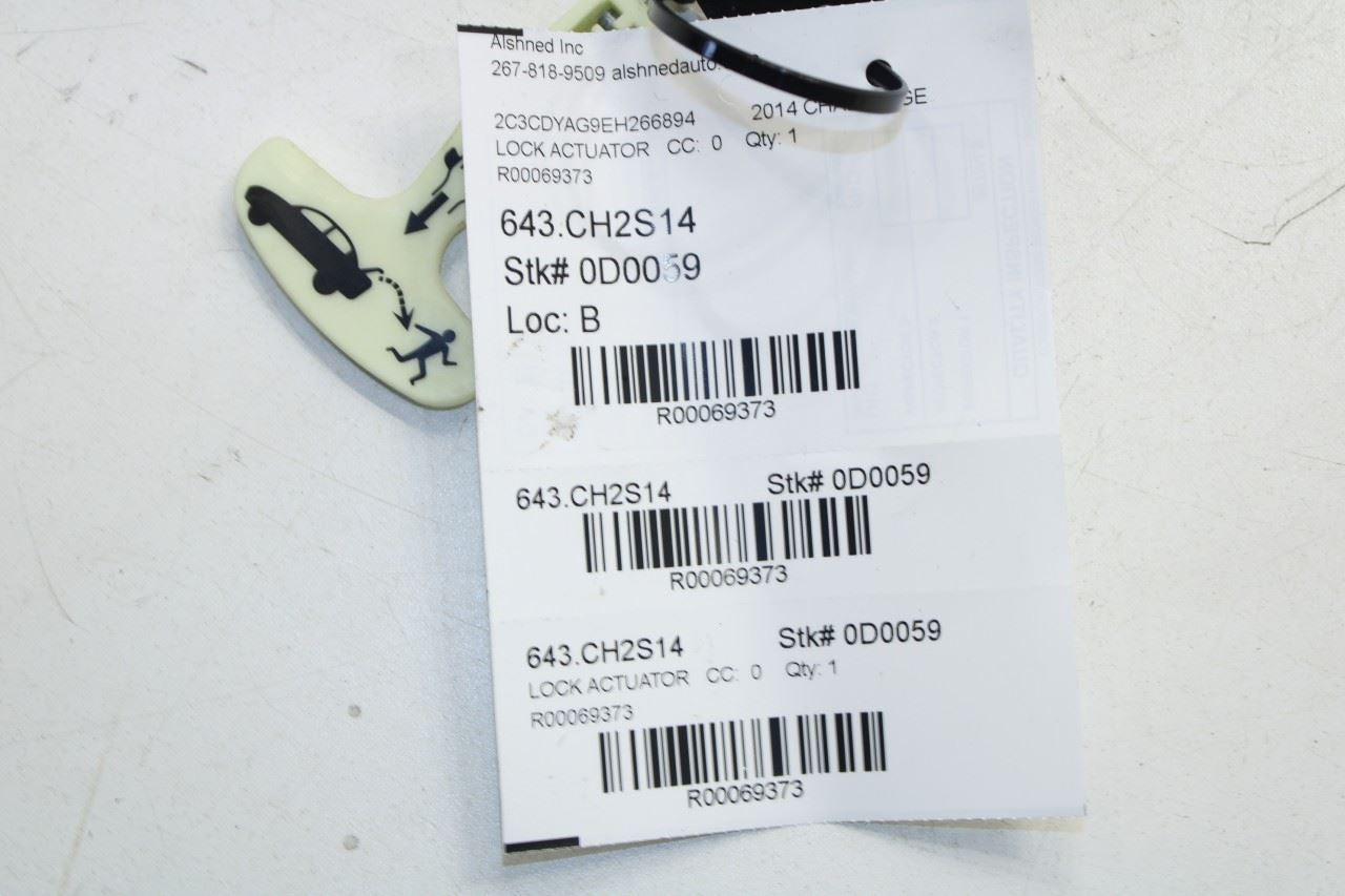 08-23 Dodge Challenger SXT RR Trunk Lid Latch Lock Actuator w/ Handle 4589217AC - Alshned Auto Parts