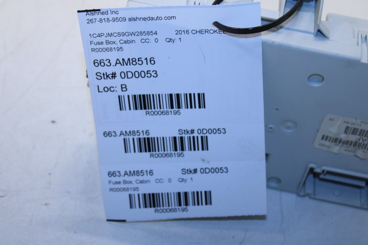 2016 Jeep Cherokee 75th Anniversary 3.2L Body Control Module BCM Fuse Relay Box - Alshned Auto Parts