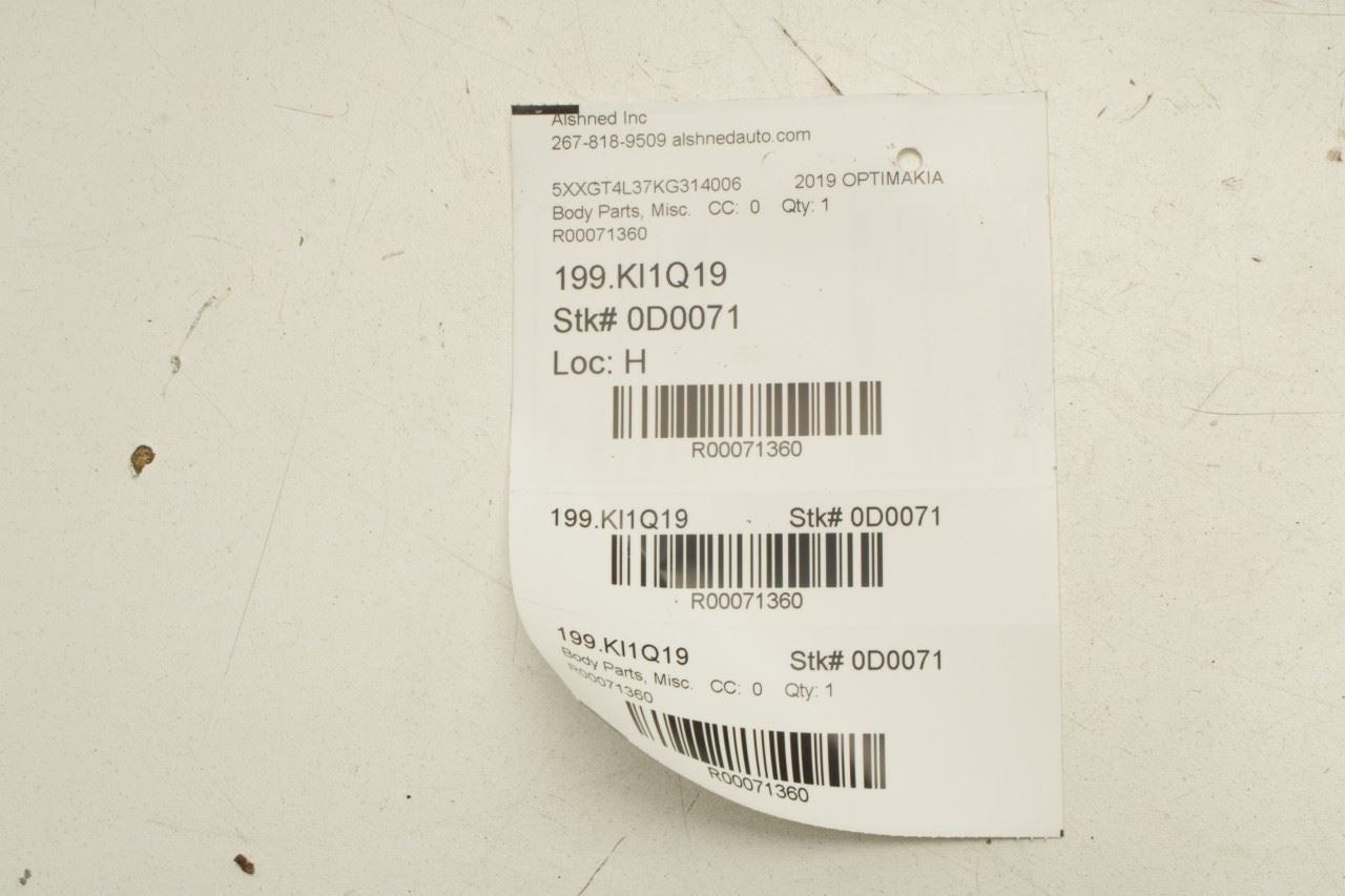 16-20 Kia Optima LX Rear Left Door Run Channel w/ Belt Weatherstrips 83530-D5000 - Alshned Auto Parts