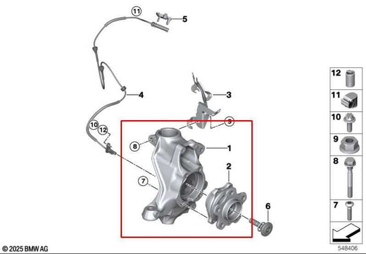 2023-2025 BMW 430i Gran Coupe xDrive Front Left Driver Side Spindle Knuckle Hub - Alshned Auto Parts