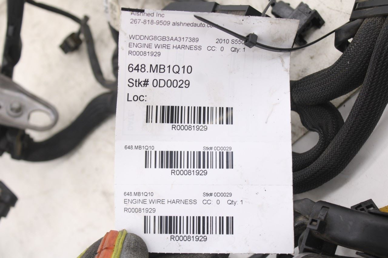 2007-2011 Mercedes-Benz S550 5.5L AWD Engine Wire Wiring Harness 2730100698 OEM9