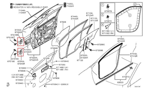 2018-25 Mitsubishi Eclipse Cross ES Front Right Door Hinge Upper and Lower Pair - Alshned Auto Parts