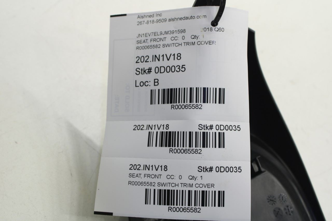 17-22 Infiniti Q60 Luxe Front Right Side Seat Outer Trim Cover Panel 87339-5CA0A - Alshned Auto Parts