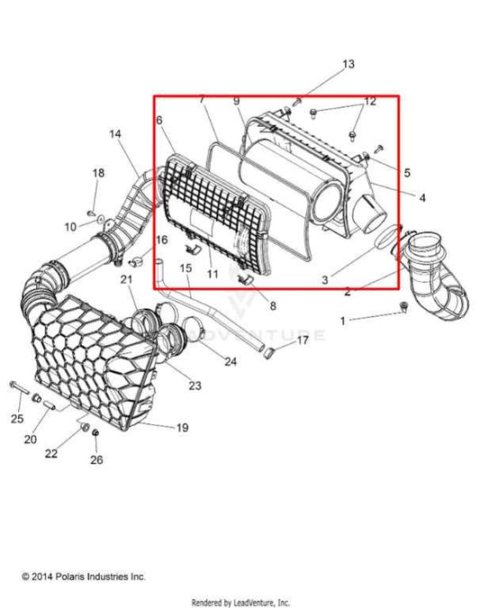 2014-2023 Polaris RZR XP 1000 1.0L Air Intake Cleaner Housing 1240747 OEM - Alshned Auto Parts