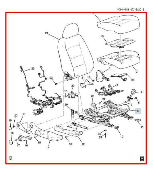 2018-24 Chevrolet Equinox LT Front RH Side Seat Complete w/ Buckle 13525391 OEM - Alshned Auto Parts
