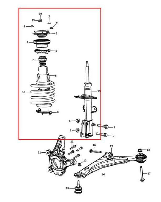 2012-2020 Dodge Grand Caravan GT 3.6L FWD Front Right Side Shock Strut Absorber - Alshned Auto Parts