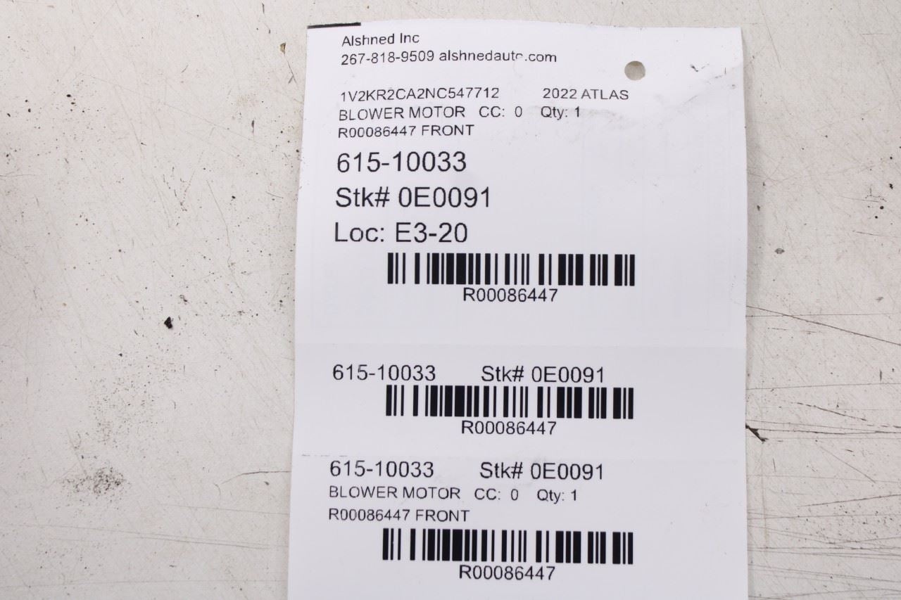 2018-2025 Volkswagen Atlas SE 3.6L HVAC AC Blower Fan Motor 3QF819021 OEM - Alshned Auto Parts