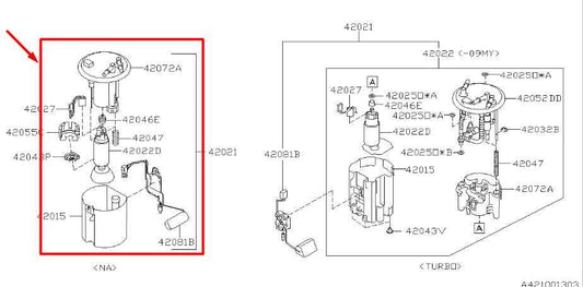 2011-2013 Subaru Forester 2.5L Fuel Pump Assembly 42021SC030 OEM - Alshned Auto Parts